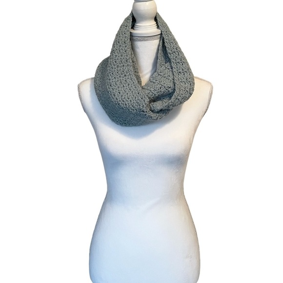 Handmade Crochet Infinity Light Teal Scarf - Picture 2 of 15